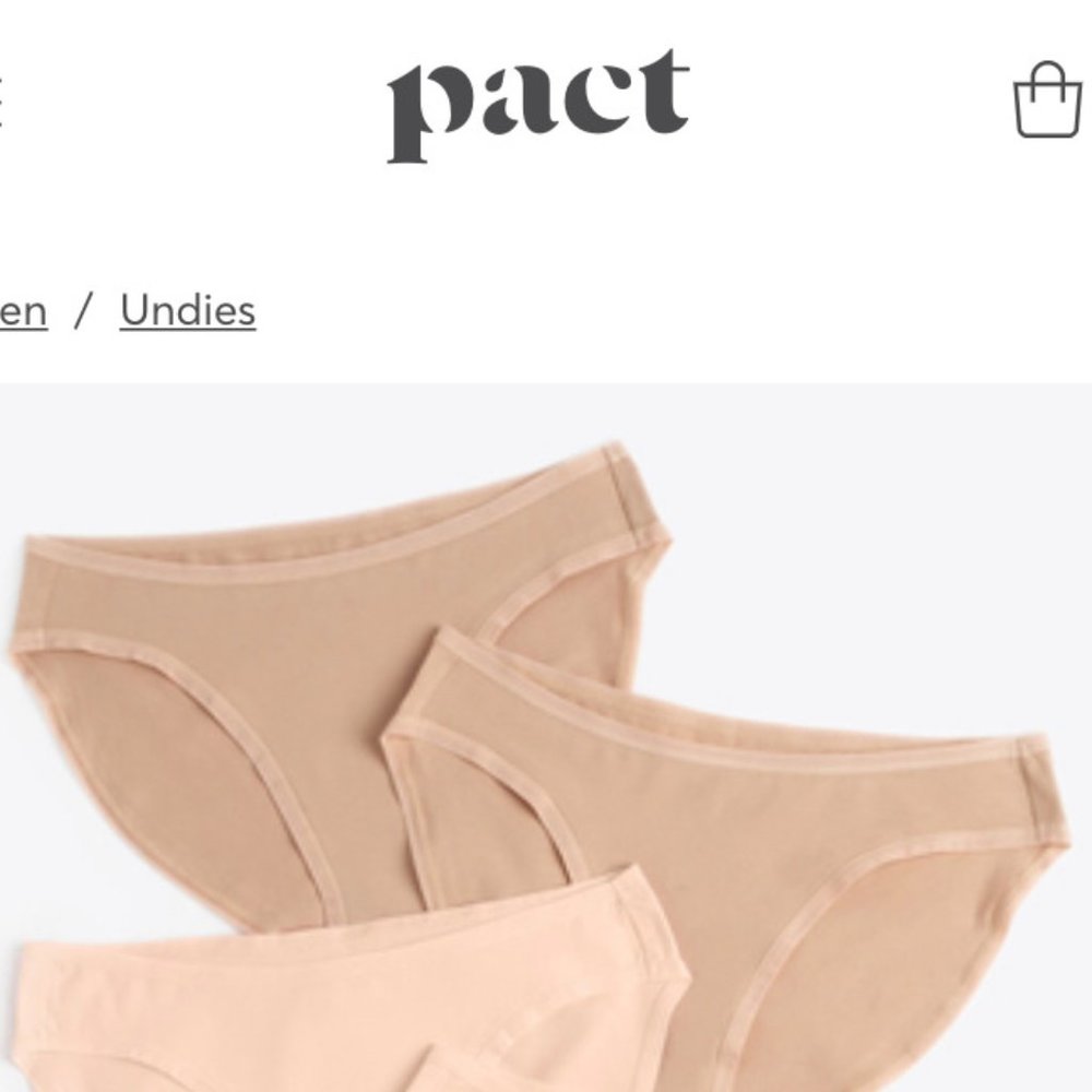Pact Organic Bikini Panties XL 2-Pack Nude NEW